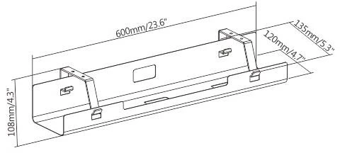 CS-60/1W Horizontal cable tray, 600 mm, baltas