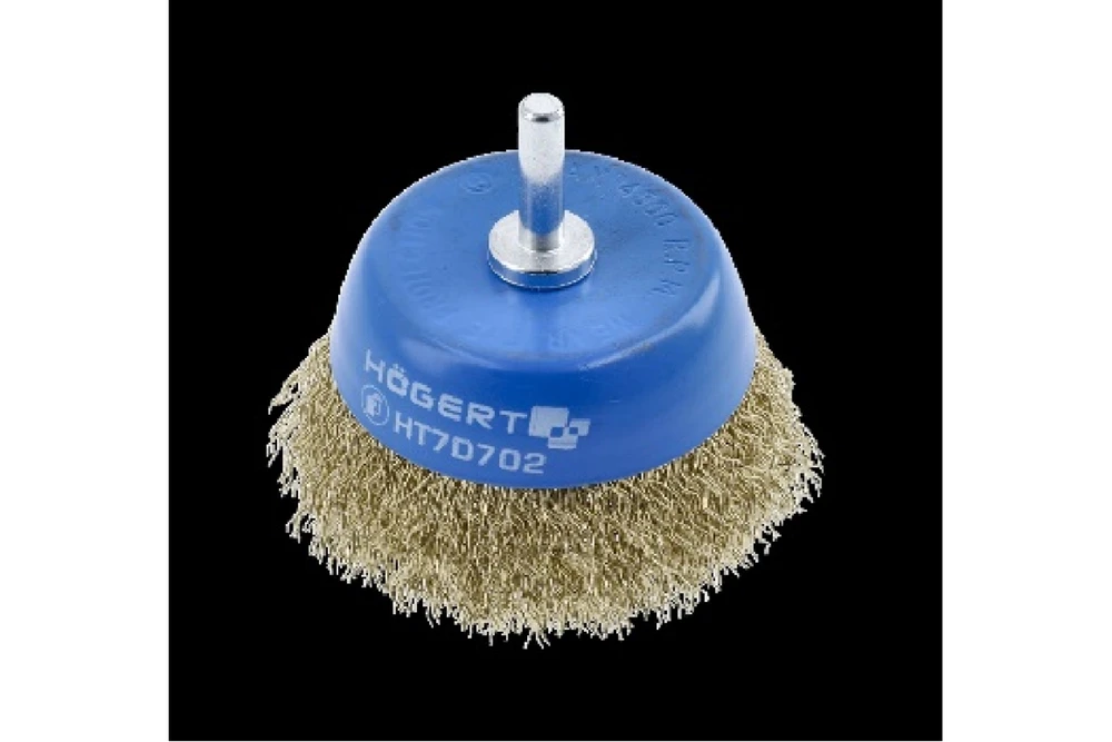 Cup brush with shaft 50 mm, brass wire, 0.3 mm