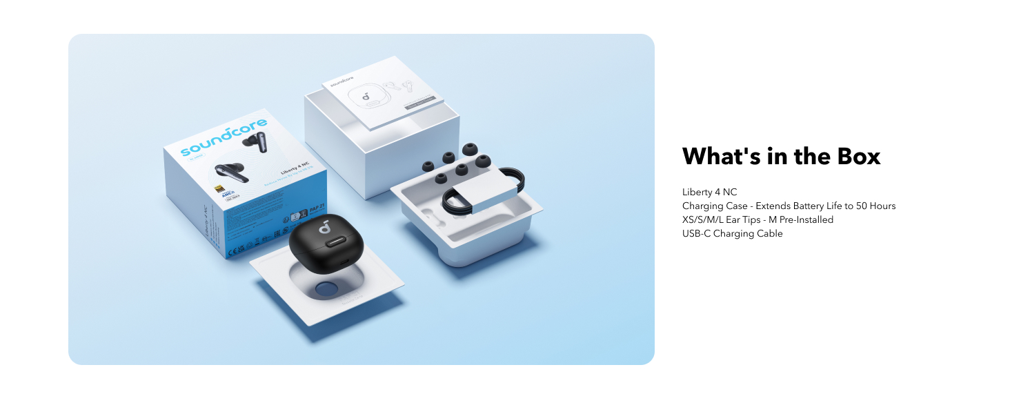 Anker Ausinės TWS LIBERTY 4 NC/Juodas A3 (Pažeista pakuotė) aprašymas - Prekės nuotrauka