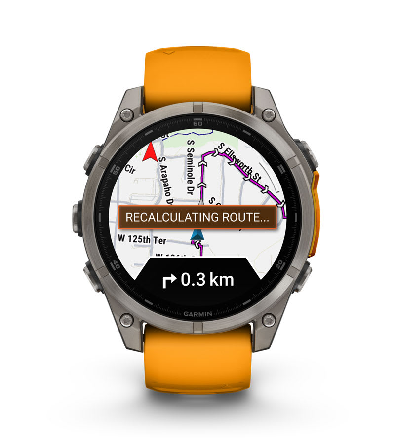 Garmin Išmanusis laikrodis Fenix 8 – 47 mm, AMOLED Sapphire, Pilkos anglies spalvos DLC titanas su juodai pilkos spalvos aprašymas - Prekės nuotrauka