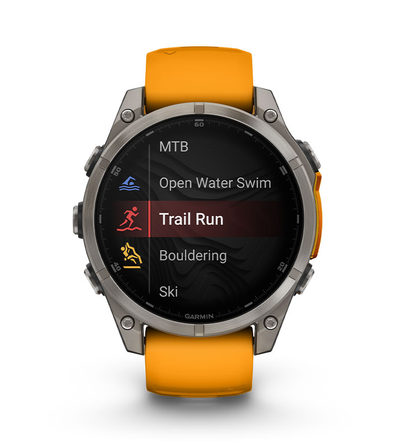 Garmin Išmanusis laikrodis Fenix 8 – 47 mm, AMOLED Sapphire, Pilkos anglies spalvos DLC titanas su juodai pilkos spalvos aprašymas - Prekės nuotrauka