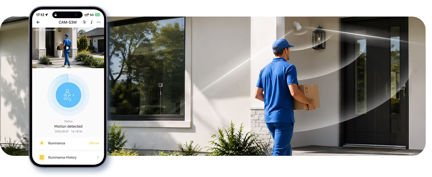 Išmanioji Wi Fi lango apsaugos kamera SONOFF CAM-S3W aprašymas - Prekės nuotrauka