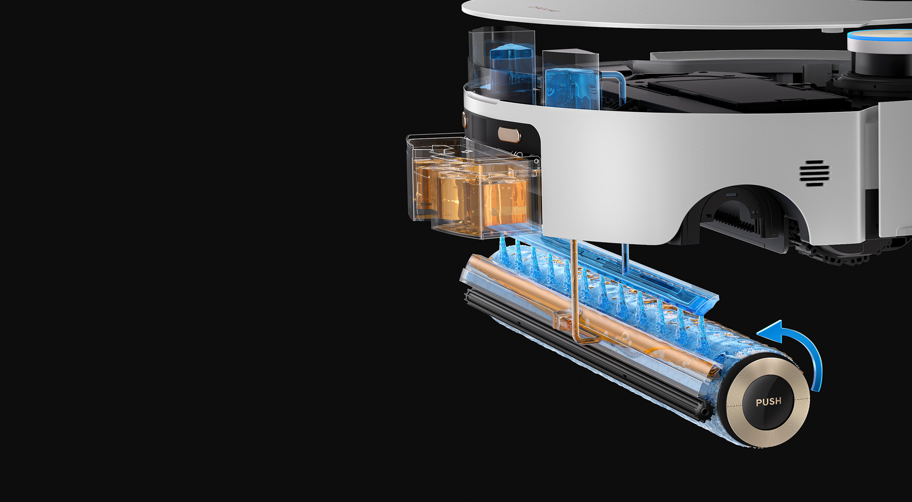 Robotas dulkių siurblys Dreame Aqua 10 Ultra Roller Complete, baltas aprašymas - Prekės nuotrauka