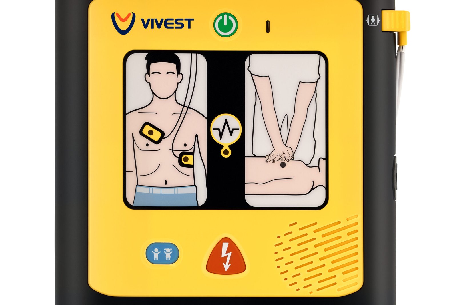 ViVest PowerBeat A 1 – kompaktiškas ir patvarus automatnis išorinis defibriliatorius (AID) aprašymas - Prekės nuotrauka