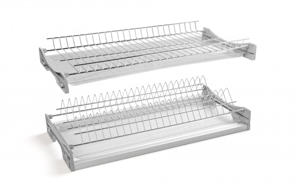 Drainer GTV BASIC 3, two-level, cabinet 400, for 16 - 18 mm slabs, 2x tray, chrome