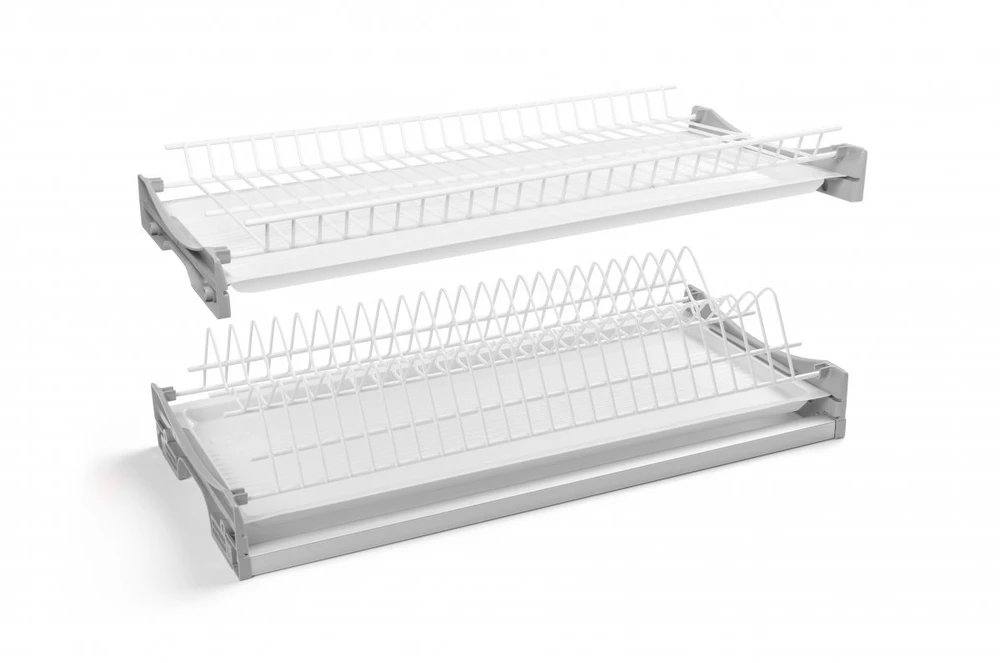 Drainer GTV BASIC 3, two-level, cabinet 400, for 16 - 18 mm slabs, 2x tray, baltas