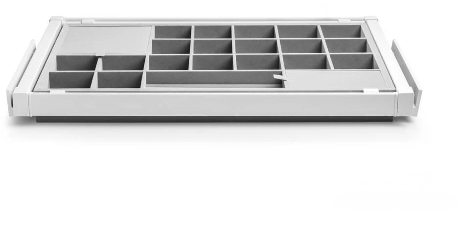 GTV Drawer Elite with organizer 900 mm with soft closing, baltas