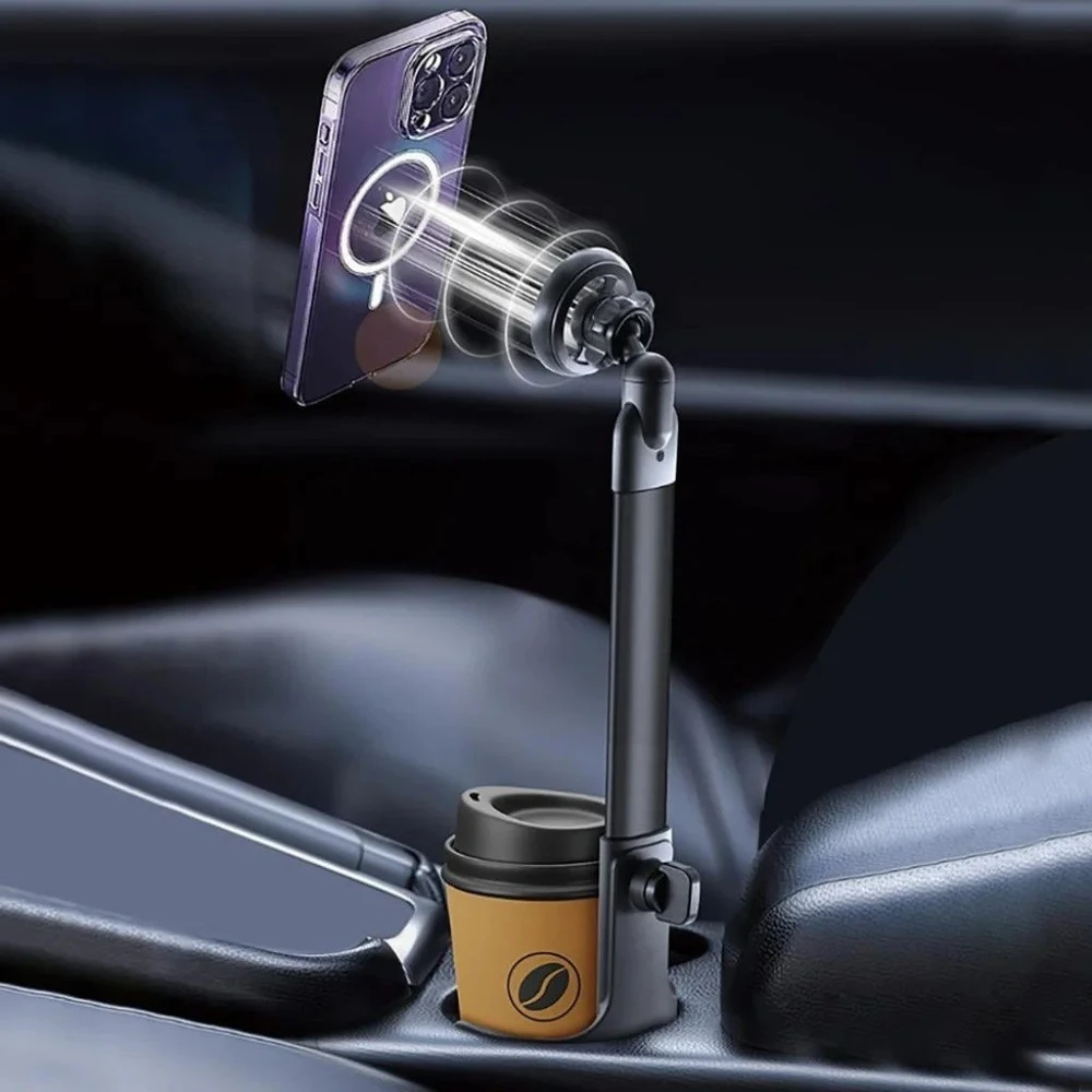 Drip DP-PH002 teleskopinis magnetinis telefono laikiklis automobiliui - neužimantis puodelio vietos su 360 pasukimu