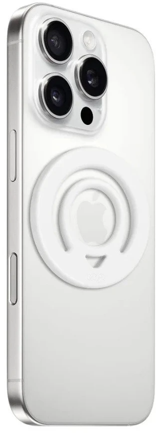 Drip telefono laikiklis su MagSafe silikoniniu piršto žiedu, baltas