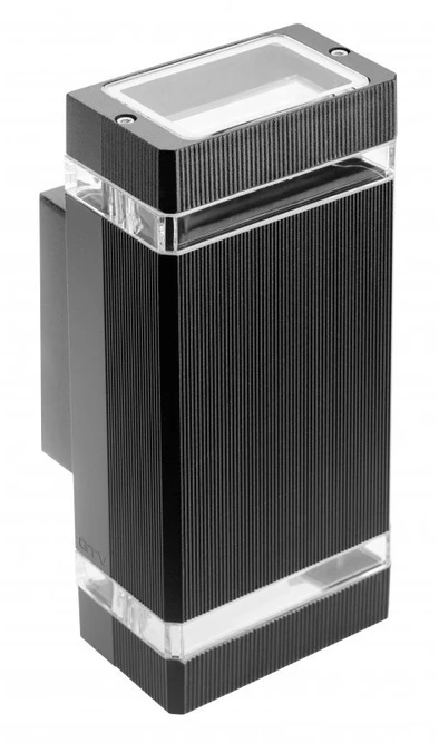 GTV Dviejų krypčių sieninis šviestuvas NESSA, GU10, MAX.2x50W, IP54, AC220-240V, 50/60Hz, juod