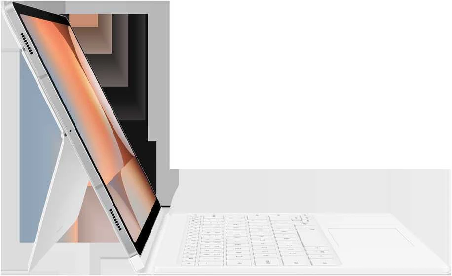 EF-DX825UWE Samsung Book dėklas su klaviatūra Galaxy Tab S9+/S9 FE+/S10+ baltos spalvos (Pažeista pakuotė)