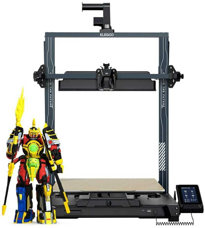 Elegoo Neptune 4 Max su roboto figūrėle