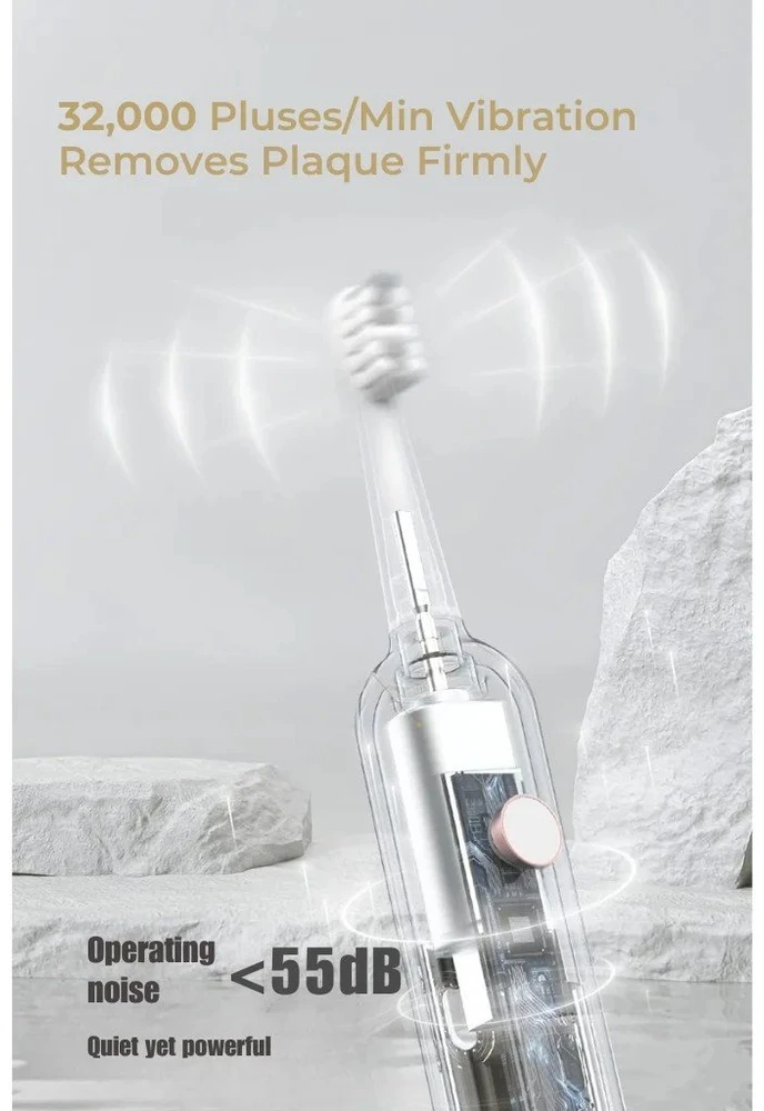 Elektrinis dantų šepetėlis EPEIOS EPET003 Sonic, pilkas