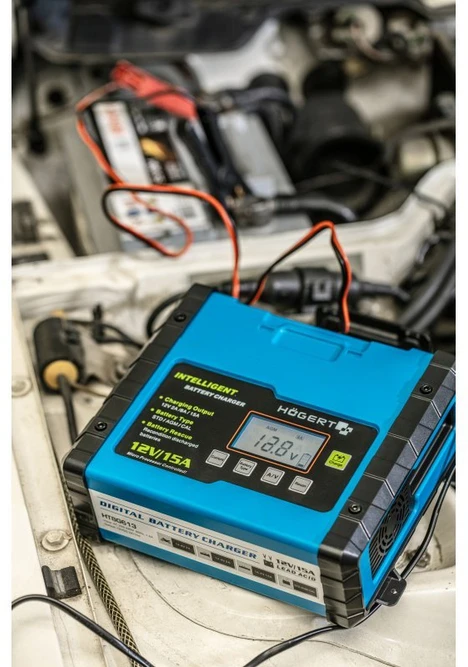 Automobilių akumuliatorių pakrovėjas Hogert HT8G613; 12 V