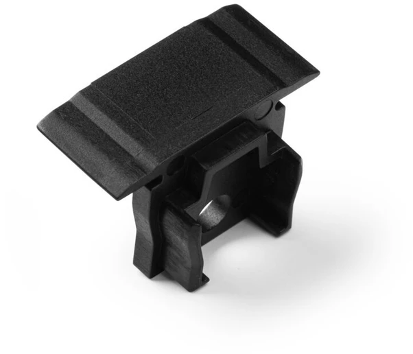 End cap with hole for GLAX Mini LED profile with flange high, juodas (10pcs)