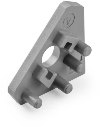 End cap with hole for GLAX profile angled - overlay, left/right, sidabrinis (10 pcs.)
