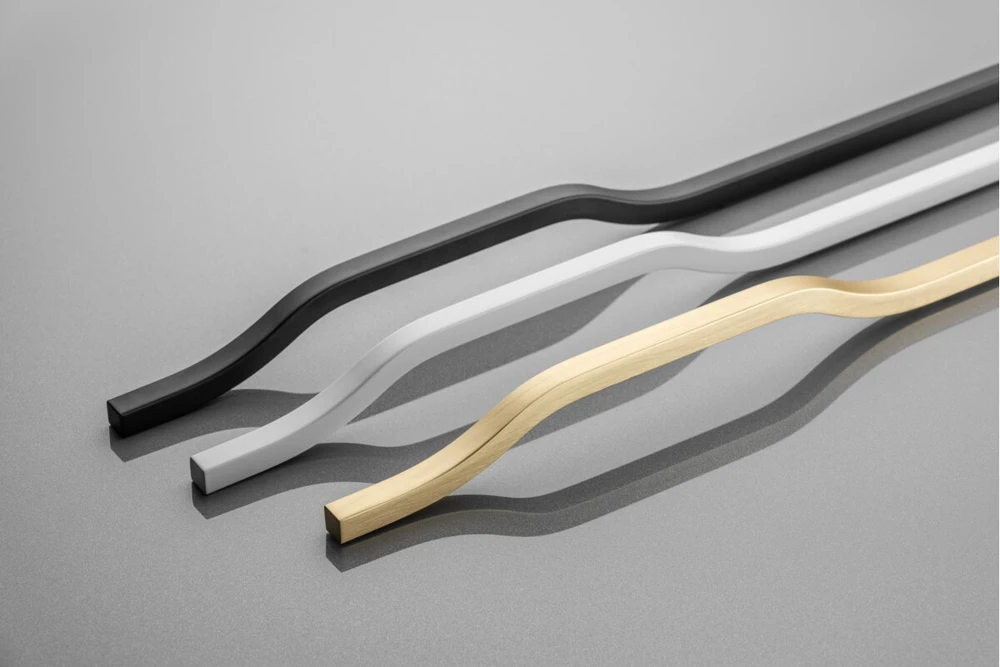 Furniture handle GTV GRAVEL, C=3x352 mm, L= 1200 mm, Al, brushed auksinis