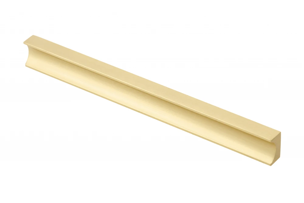 Furniture handle GTV GROOVE, C=160 mm, L=190 mm, Al, brushed auksinis
