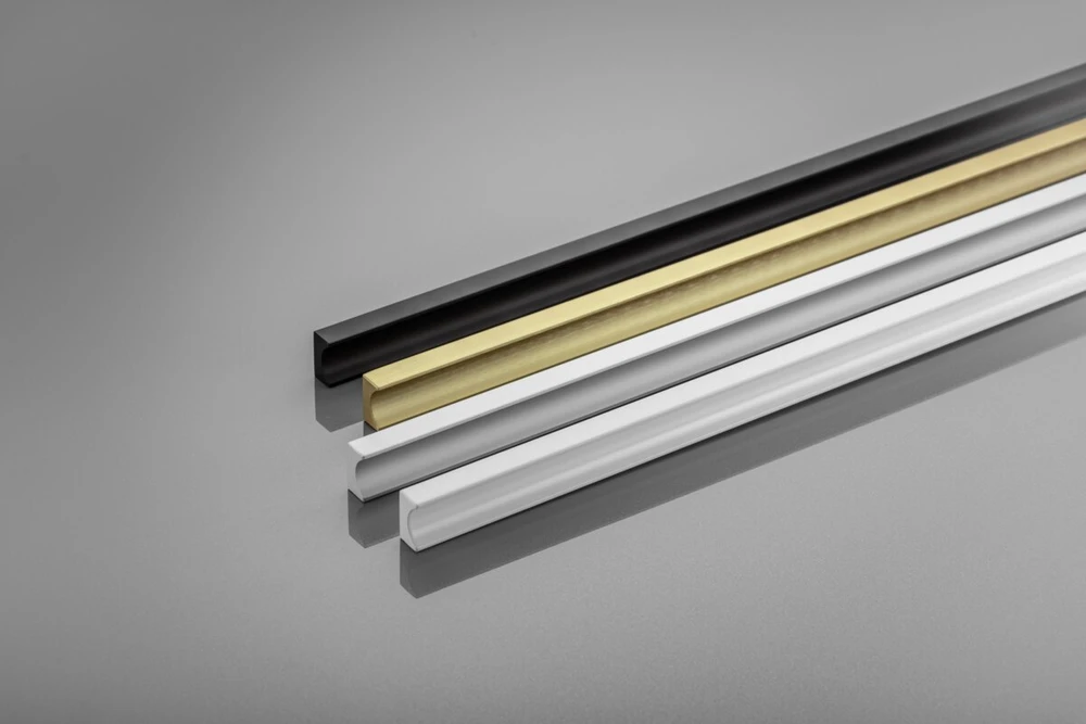 Furniture handle GTV GROOVE, C=3x352 mm, L=1200 mm, Al, brushed auksinis