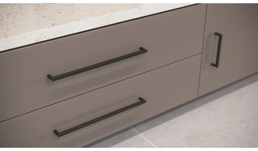 Furniture handle GTV NYXA, C=320 mm, L=330 mm, ZnAl, matt juodas