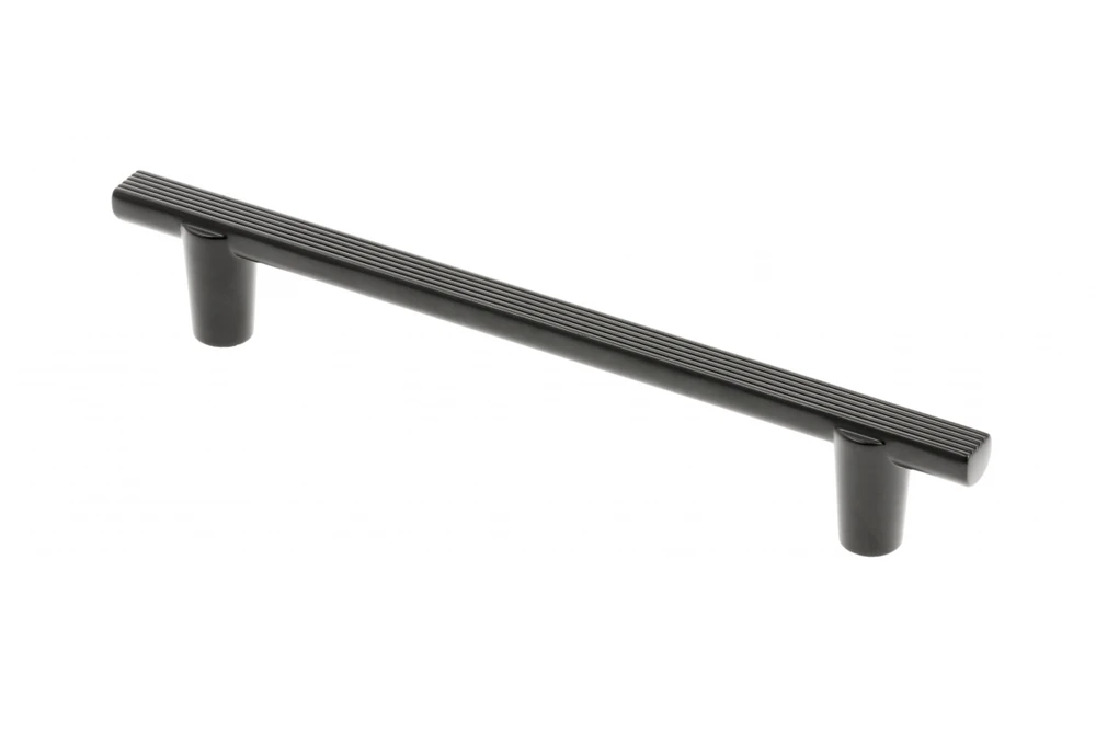 Furniture handle GTV RAY, C=128 mm, L=168 mm, ZnAl, juodas matt