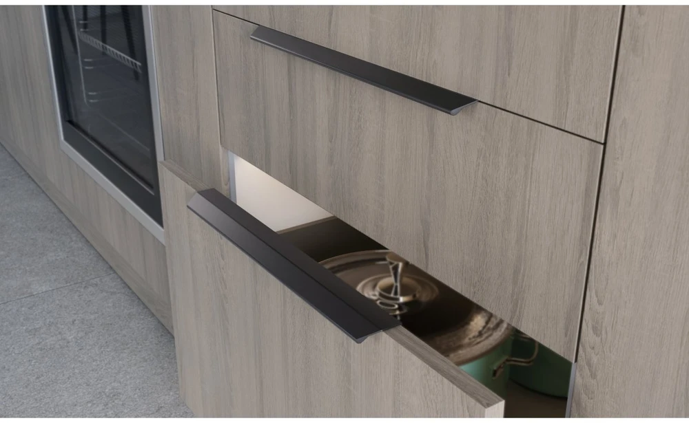 Furniture handle GTV TREX CROSS, C=320 mm, L= 350 mm, Al, juodas matt