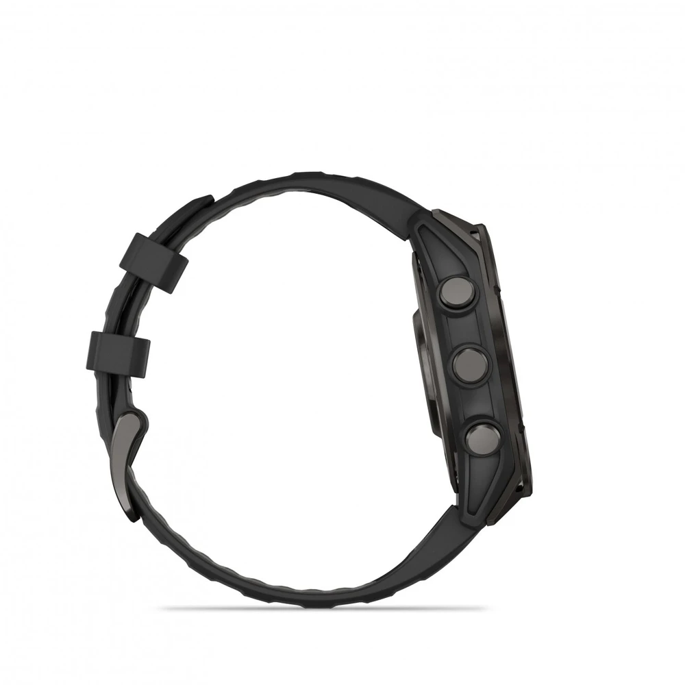 Garmin Išmanusis laikrodis Fenix 8 – 47 mm, AMOLED Sapphire, Pilkos anglies spalvos DLC titanas su juodai pilkos spalvos