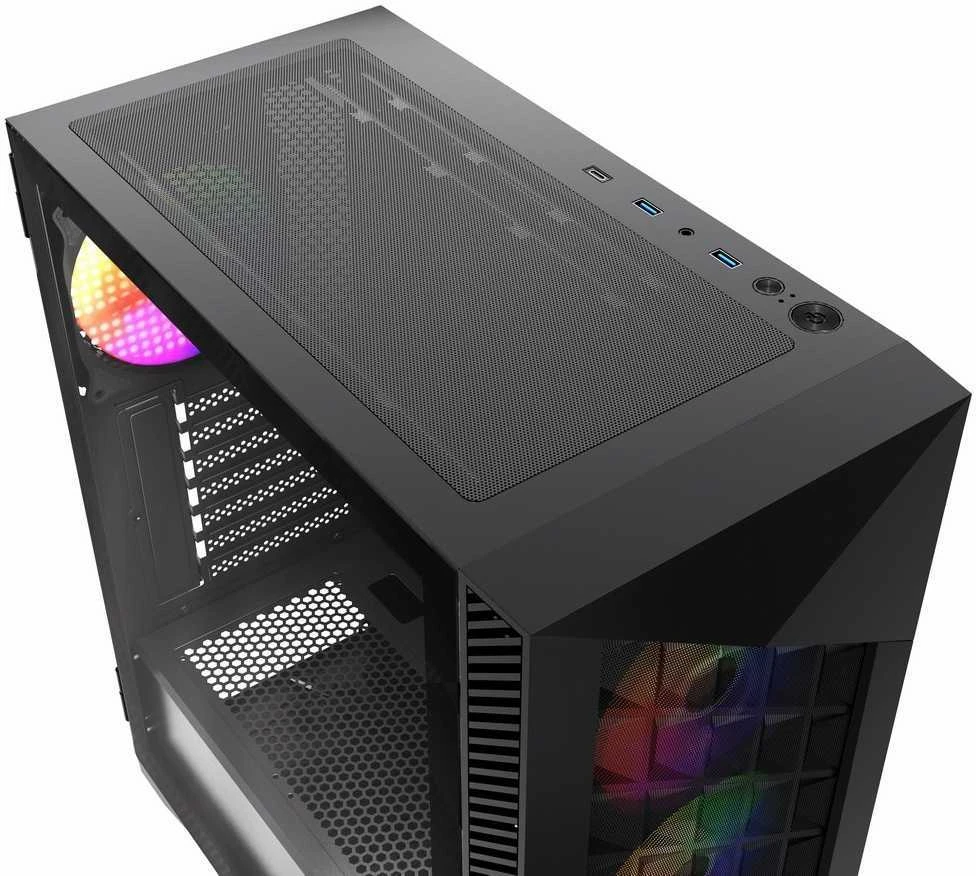 Gembird CCC-FC-900ARGB žaidimų kompiuterio dėklas Fornax 900, ATX, Judas (Pažeista pakuotė)