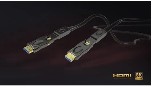 HFOC-300D-20 8K/120 HDMI 2.1 active hybrid cable (male-male) with detachable connectors, 20 m