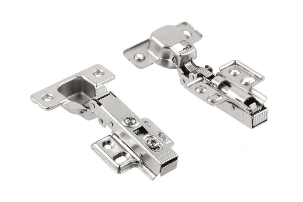 Hinge straight hc , guide H = 0 with 4 holes without euro, 2 pcs in package + end caps + s