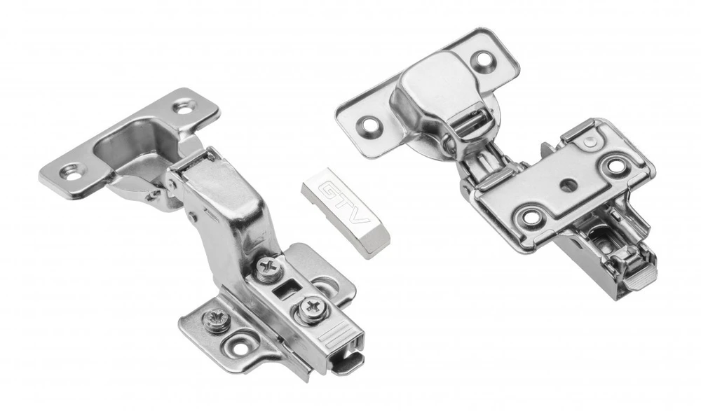 Hydraulic cup hinge concealed with eccentric adjustment of arm and roller, with short cyli