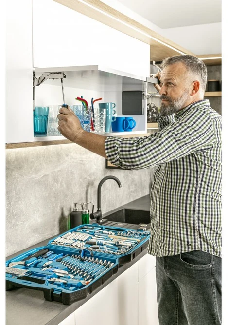Įrankių komplektas Hogert HT1R439; 1/2''; 3/8''; 1/4''; 131 vnt.
