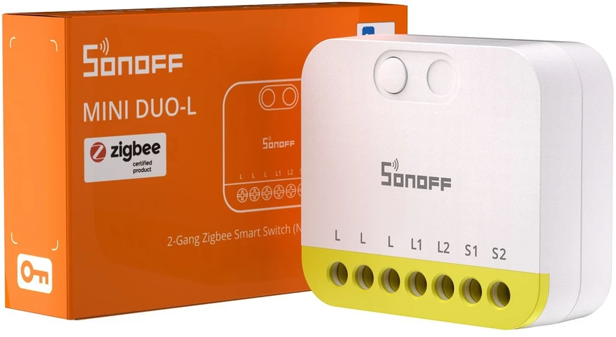 Sonoff Mini Duo-L 2 kanalų Zigbee 3.0 išmanioji relė (be nulio)