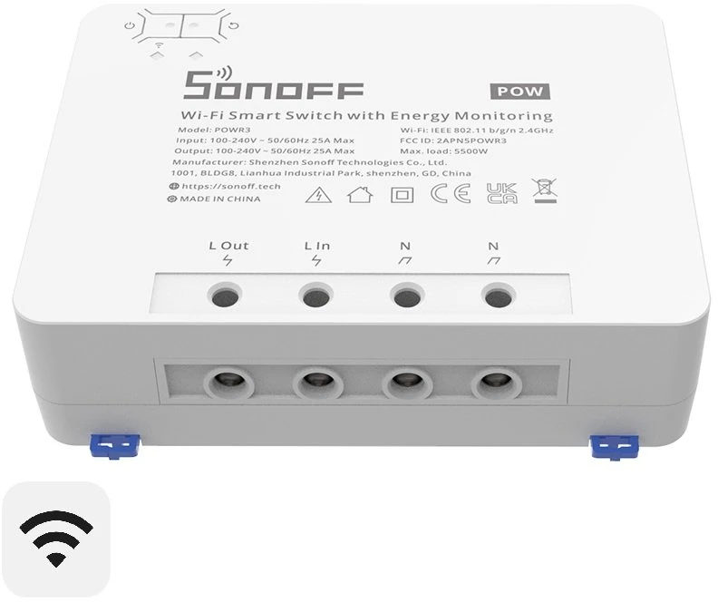 Sonoff Pow R3 1-kanalo išmani relė valdoma WiFi su energijos sunaudojimo matavimo funkcija - 230VAC 5500W