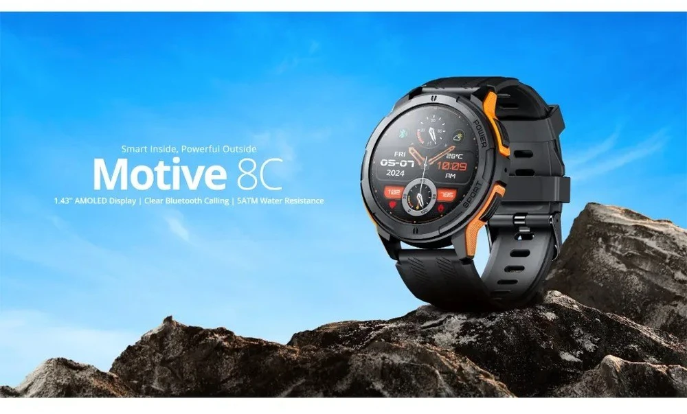 Išmanusis laikrodis Riversong Motive 8C SW801, juodas/oranžinis