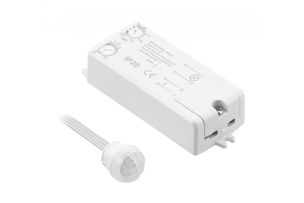 GTV Judesio jutiklis CR-18, maks.800W, AC220-240V, 50/60Hz, 360°, maks.8m, IP20, taip pat LED