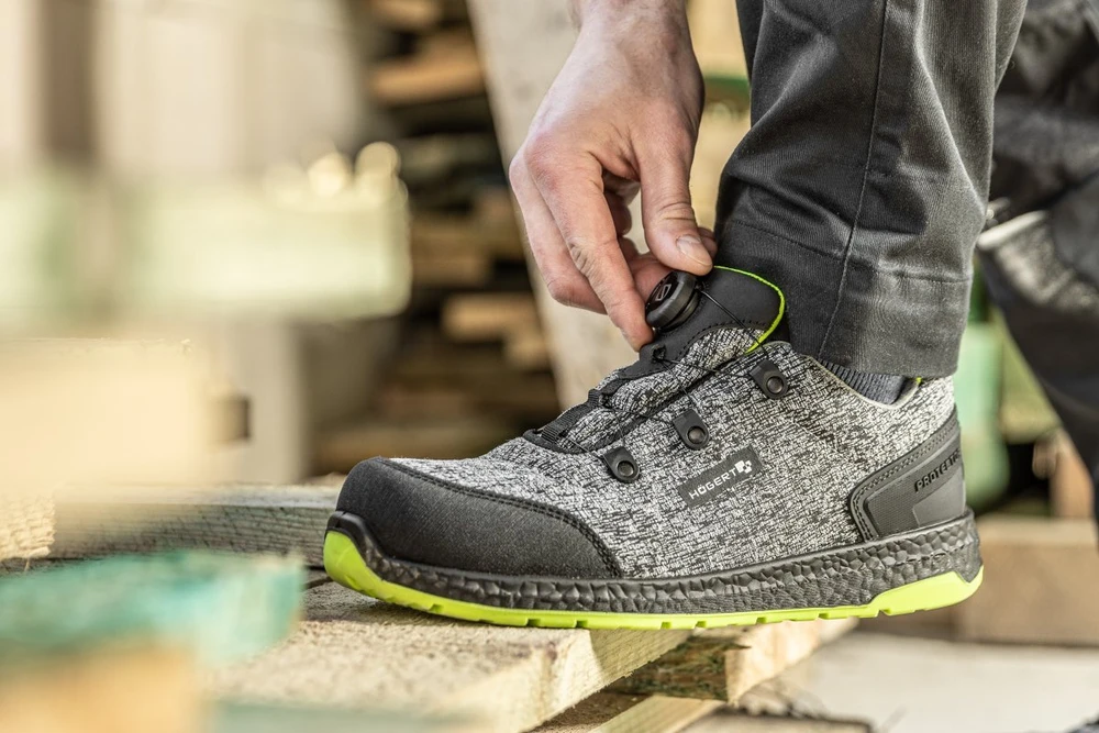 KEMNITZ safety shoes LACE SYSTEM S1PS SR FO pilka melange/žalias 45
