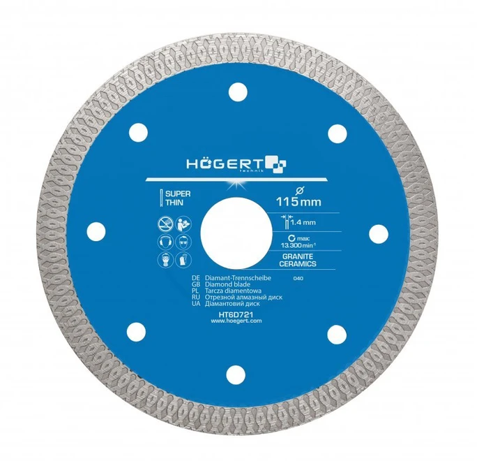 Deimantinis diskas keraminėms plytelėms 115 mm, HT6D721, Hogert