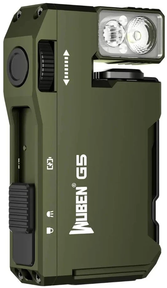 Kompaktiškas EDC prožektorius Wuben G5, 400 lm, su RGB režimais, chaki spalvos