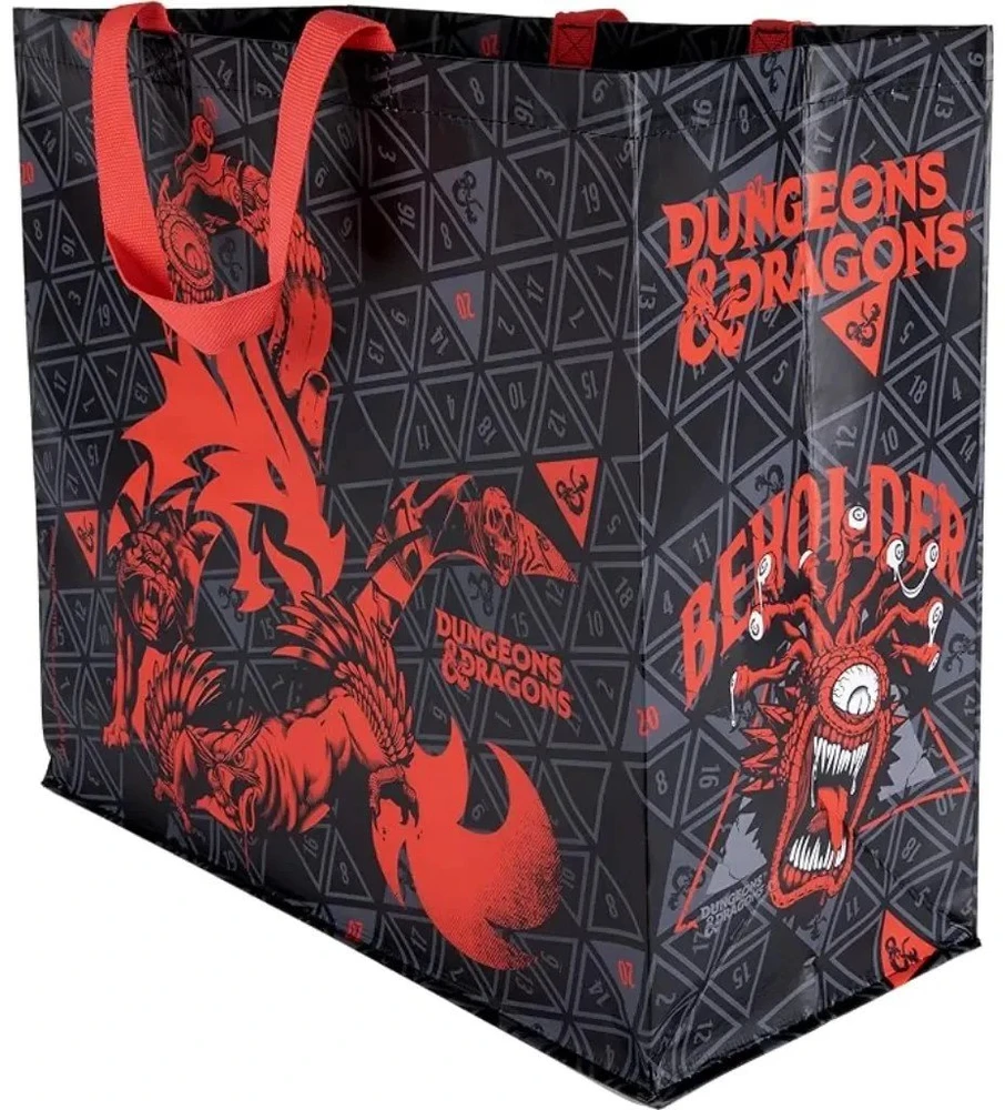 Konix Pirkinių krepšys Dungeons & Dragons su monstrų dizainu 40x45x20cm juodas-raudonas