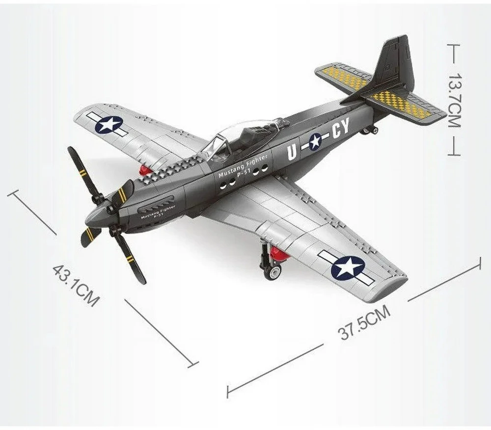 Konstruktorius Wange Air force P-51 Mustang naikintuvas, 256 dalys