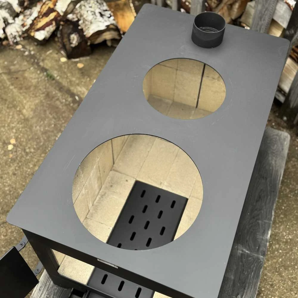 Krosnelė "Buržuika" Kalmetal 10kW su šamotu ir dviem rinkėmis