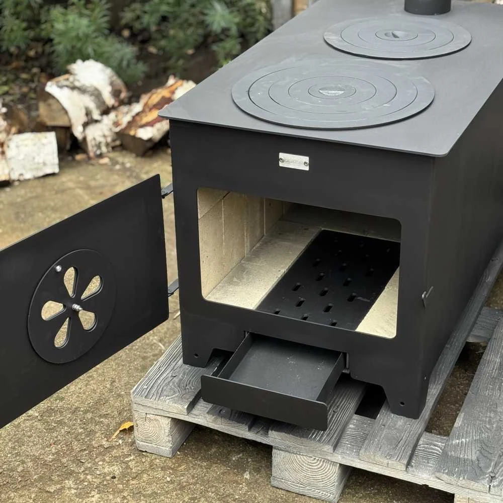 Krosnelė "Buržuika" Kalmetal 10kW su šamotu ir dviem rinkėmis