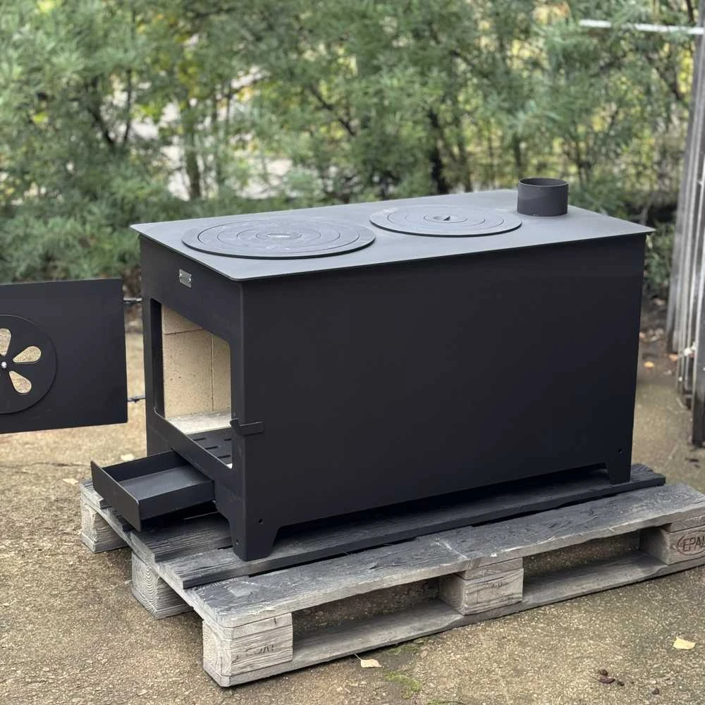 Krosnelė "Buržuika" Kalmetal 10kW su šamotu ir dviem rinkėmis