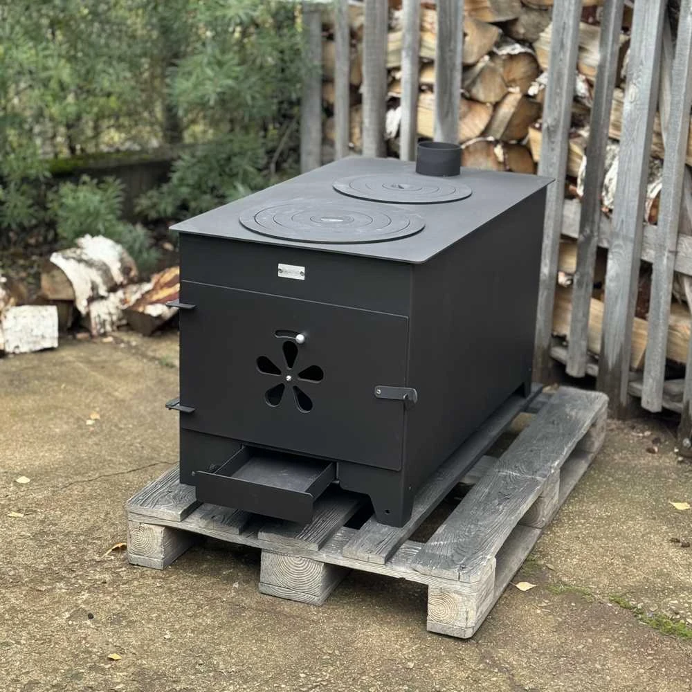 Krosnelė "Buržuika" Kalmetal 10kW su šamotu ir dviem rinkėmis