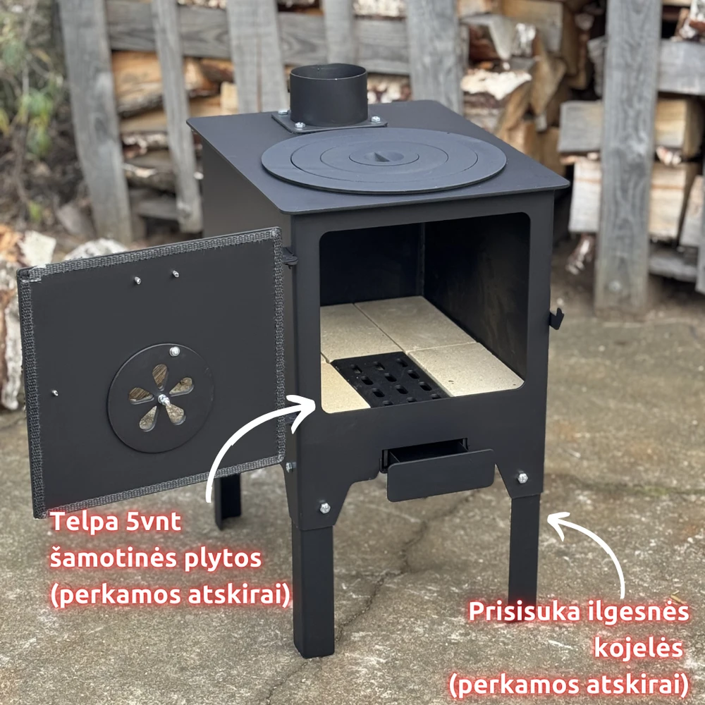 Krosnelė "Buržuika" Kalmetal 6kW su rinkėmis