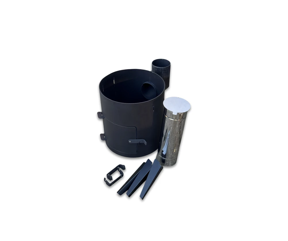 Krosnelė kazanui Kalmetal Eco 12L (3 mm) su kaminu