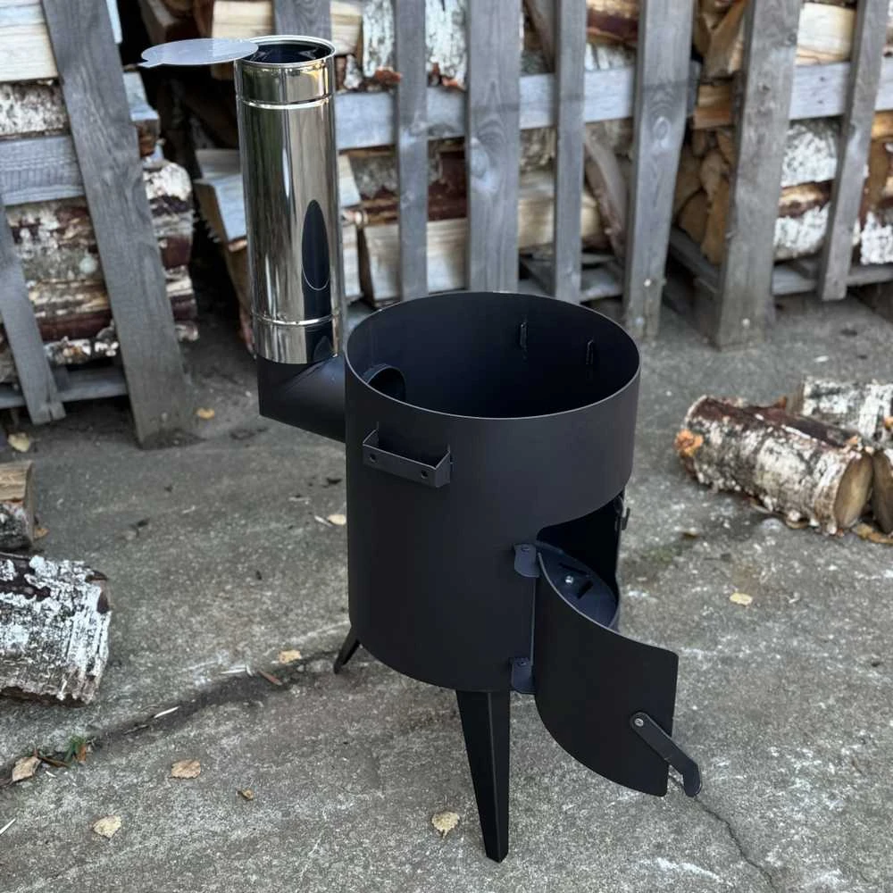 Krosnelė kazanui Kalmetal Eco 8L (3 mm) su kaminu