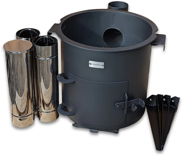 Krosnelė kazanui Kalmetal Premium 8L (3 mm) su kaminu