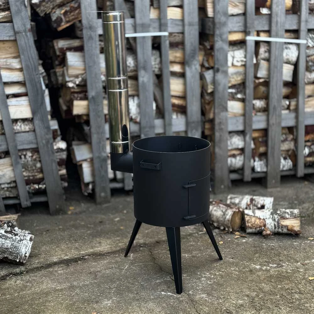Krosnelė kazanui Kalmetal Standart 12L (3 mm) su kaminu